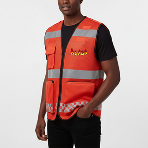 Gilet de sécurité haute visibilité personnalisé avec logo OEM, en maille, à LED clignotantes, imperméable et réfléchissant pour hommes, pour la construction industrielle - Product Image 4
