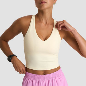 Camiseta Deportiva Corta para Mujer, Cuello en V, Ajustada al Cuerpo, Alta Compresión, Secado Rápido, Sin Costuras, para Correr - Product Image 5