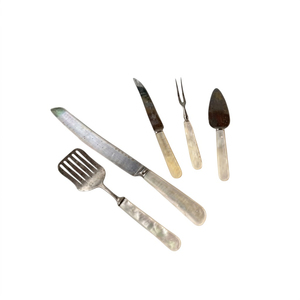 Ensemble de Couverts de Luxe en Nacre, Style Antique Martelé, en Acier Inoxydable, Couteau et Fourchette à Poisson pour Mariage - Vente en Gros - Product Image 2