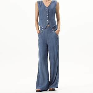 Women Wide Leg Pants <b>High</b> <b>Waist</b> Baggy Loose Fit Casual Fashion Trousers Wholesale - Product Image 1