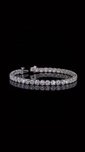 Lab Grown Diamond Tennis <b>Bracelet</b> for Women | Luxury IGI Certified Gold Plated 18K | Brilliant Cut White Diamonds | Elegant - Product Image 3
