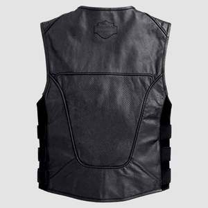 Chaleco de Cuero, Chaleco de Cuero Harley Davidson para Hombre, 100% Cuero Genuino, Chaleco de Motero para Hombre, Chaleco de Cuero Negro para Hombre - Product Image 2