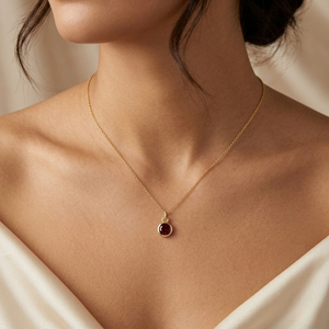 โกเมนลูกบาศก์เซอร์โคเนียมที่มีการประกันเครื่องประดับทรงกลมที่ดีเครื่องประดับเงินสเตอร์ลิงฝาชุบทองเสน่ห์จี้น่ารักของขวัญสำหรับเธอ - Product Image 6