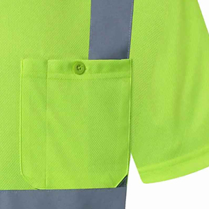 เสื้อทำงานนิรภัยแบบสะท้อนแสง Hi-vis ความปลอดภัยสูง คอโอ 100% โพลีเอสเตอร์ กว้าง 5 ซม. E-shine Hi Vis Safety Reflective - Product Image 2