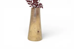 <b>Decorative</b> <b>tall</b> wood <b>vase</b> perfect for living room corners entryways and modern home <b>decor</b> arrangements - Product Image 5
