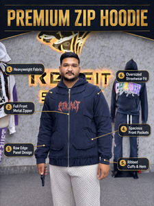 Sudadera con capucha y cremallera completa, extragrande, con estampado personalizado, de mezcla de algodón grueso, estilo urbano, unisex, OEM, ODM, al por mayor - Product Image 3