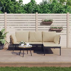 Ensemble de salon de jardin anthracite beige - Product Image 1
