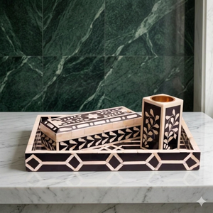 ชุดเตาเผาเครื่องหอมอินเดียพร้อมถาดมุก กลิ่นโป๊ยกั๊กและขิง งานแฮนด์เมดศิลปะสมัยใหม่สไตล์โบราณ สำหรับใช้ในพิธีทางศาสนา - Product Image 1