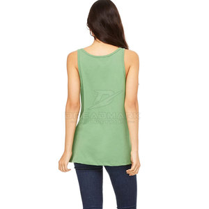 Hot Selling Latest Style Casual Women Tank <b>Top</b> 100% Cotton Canvas Breathable Quick Dry Gym Fitness Wear Front Logo - Product Image 3