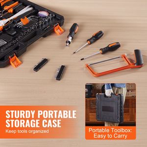 Kit di Attrezzi Domestici di Alta Qualità da 216 Pezzi, Valigetta Portatile con Bussole in Acciaio di Alta Qualità per Riparazioni Domestiche - Product Image 5