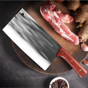 Couteau à viande de cuisine LEGACY BLADES, artisanal, écologique, moderne, en acier Damas, tranchant comme un rasoir, manche en bois, passe au lave-vaisselle - Product Image 6