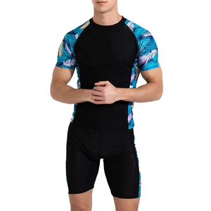 Traje de Baño de 2 Piezas para Hombre, Conjunto Deportivo de Top y Pantalones Cortos, Transpirable, 100% Algodón, Estilo Urbano, Ropa de Verano - Product Image 1