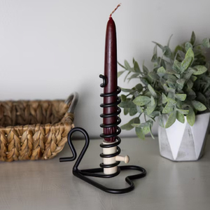 Hand Forged <b>Candlestick</b> <b>Holder</b> Black Iron Wrought Iron Courting Candle <b>Holder</b> Black Iron Candle Stick <b>Holder</b> With Spiral Design - Product Image 2