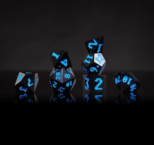 Jeu de dés en résine, pailletés, polyédriques, numérotés, faits à la main, multicolores, pour jeux de société, design personnalisé - Product Image 1