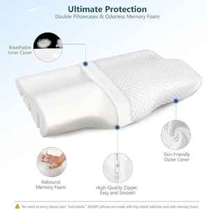 Latest Comfortable Memory Foam <b>Pillow</b> Woven Technique Neck Support Skin-Friendly Antibacterial Pain Relief Removable Washable - Product Image 5
