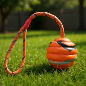 Pelota con cuerda con peso de caucho natural de 6 cm y 30 cm, juguete interactivo para mascotas - Product Image 3