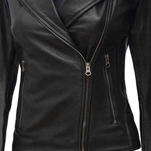 Chaqueta de Cuero Clásica y Sencilla para Mujer, Chaqueta de Invierno Ligera de Piel de Oveja de Alta Calidad, Chaquetas para Mujer - Product Image 4