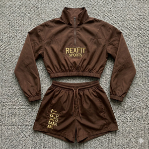 ชุดเสื้อแจ็คเก็ตและกางเกงขาสั้นไนลอน Rexfit Sports 2026 รุ่นสั่งทำพิเศษสำหรับผู้ชาย คุณภาพสูง น้ำหนักเบา ระบายอากาศได้ดี - Product Image 1