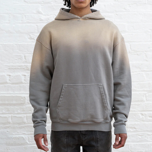 Wholesale Winter Basics Cotton Blended Fleece <b>Pullover</b> <b>Men</b> Hoodie Vintage Style Custom Logo Sun Faded Hoodies For <b>Men</b> - Product Image 1