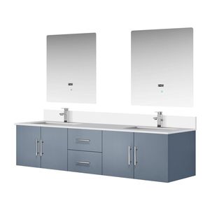 Grigio scuro 80 pollici. L X 22 Pollici Mobile bagno doppio con piano in marmo colato 30 pollici Set di Specchi LED e Rubinetti per Mobili da Bagno - Product Image 4