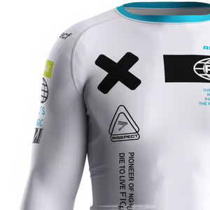 Premium Men's MMA Rash Guard Long Sleeve BJJ Jiu-Jitsu Compression Shirt <b>Grappling</b> Training Wear Heat-Transfer Printed - Product Image 4