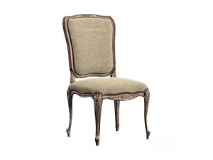 Chaise de salle à manger Denar en bois massif, style farmhouse, avec assise rembourrée, beige antique, pour salon, villa, hôtel - Product Image 1