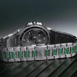 Radiant Moissanite Diamond Stainless Steel Watch Men Quartz Movement Glass Dial Sleek Classic Design Luxury Antique Eco-Friendly - Product Image 3