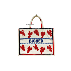 Nouveau design 2026 – Sac fourre-tout personnalisé avec nom, motif écrevisses et perles, fait main, vente en gros, pour femme, plage et voyage - Product Image 1