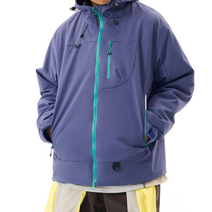 Chaqueta Softshell Flexible para Hombre, Ropa Exterior de Trekking, Resistente al Agua y al Viento, Chaqueta de Entrenamiento Softshell para Hombre - Product Image 3