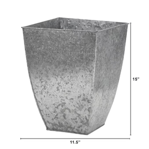 15 macetas cuadradas plateadas de hojalata galvanizada, decoración para bodas, macetas artesanales - Product Image 3