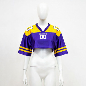 Camiseta de fútbol americano de alta calidad con hombros caídos, de malla de poliéster, sublimada, estilo boxy y corta, para rugby. - Product Image 1