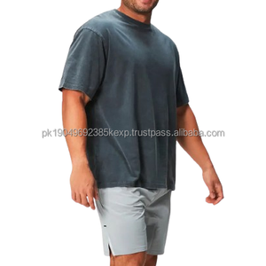 Camiseta 100% algodón para hombre, corte holgado, estampada, estilo acid wash, para fitness, de buena calidad, para adultos - Product Image 2