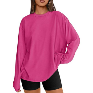 T-shirts décontractés pour femmes 100% polyester de haute qualité, coupe classique, col en V, manches courtes, teinture unie, écologiques, en solde - Product Image 5