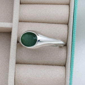 Oval Green <b>Emerald</b> Gemstone <b>Ring</b> 925 Sterling <b>Silver</b> Handmade Unisex Fine Jewelry Wholesale Price Everyday Wear Jewelry - Product Image 5