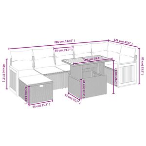 Set Divano da Giardino Grigio Scuro in Rattan per Esterni con Sedute Imbottite Design Contemporaneo per Patio e Terrazza - Product Image 4
