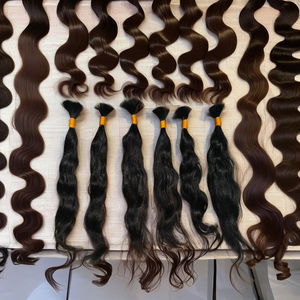 Fournisseur en gros de paquets de cheveux humains indiens doux non weftés indiens du Sud Tressage en vrac doux et brut Style de vague de cheveux couleur naturelle - Product Image 1