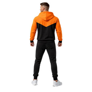 Conjunto Deportivo para Hombre en Naranja y Negro, Sudadera con Cierre y Pantalones Jogger, Corte Ajustado, Ropa Deportiva Informal para Gimnasio, Entrenamiento y Running - Product Image 5