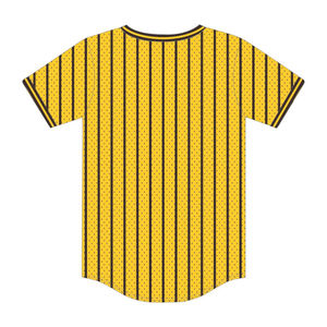 Camiseta de béisbol Iota Phi Theta con rayas doradas, jersey de malla 100% poliéster para fraternidad con logotipos bordados. - Product Image 3