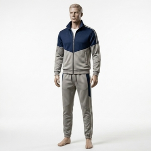 Men Color Block Tracksuit 2 Piece Sportswear Set Full Zip <b>Jacket</b> Jogger Pants Regular Fit for <b>Workout</b> Leisure - Product Image 2