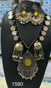 Gargantilla étnica hecha a mano afgana, collar, pendientes, conjuntos de joyería para mujer, último diseño, conjuntos de joyería para fiesta de boda para mujer - Product Image 4