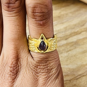 New Arrival Amethyst <b>Statement</b> <b>Ring</b> Ethnic Boho Brass Jewelry For Women Gold Plated <b>Statement</b> <b>Ring</b> Fashionable Wholesale <b>Ring</b> - Product Image 6