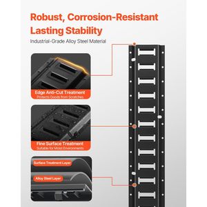 Kit Binari di Fissaggio E-Track Rinforzati, 2 Binari in Acciaio, Confezione da 4, per Fissaggio Carico fino a 900 kg, Accessori per il Controllo del Carico - Product Image 3