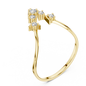 Anillos minimalistas de oro macizo de 14k con diamantes de corte redondo para mujer, para regalo, compromiso, aniversario, boda - Product Image 3
