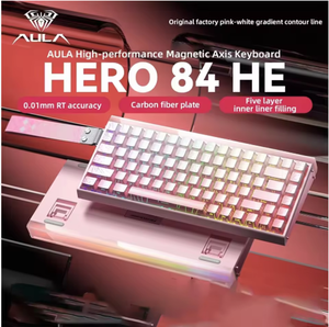 Teclado Mecánico con Cable AULA HERO84 RGB, USB Tipo-C, PBT Personalizable, 85 Teclas, para Esports, Nuevo, Diseño Neon - Product Image 4
