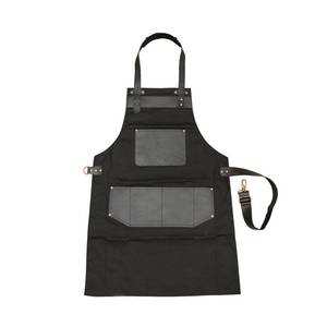 Custom Logo Printed Canvas Apron Detachable Leather Straps Professional Bartender Barista Hairdresser Uniform Multi Functional - Product Image 1