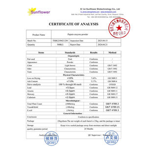 Pasokan pabrik bubuk enzim pepaya CAS 9001-73-4 bubuk ekstrak enzim <span class=keywords><strong>Papain</strong></span> organik massal 50000U/g - Product Image 3