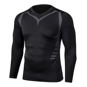 Camiseta Deportiva para Hombre, Protección UV, Compresión Elástica, Secado Rápido, para Gimnasio, Fitness, Entrenamiento, Running - Product Image 3