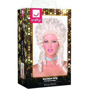 Parrucca Barocca Smiffys per Donna, Glamour Bianca Lunga fino alle Spalle con Riccioli, Parrucche per Adulti per Halloween e Travestimenti - Product Image 2