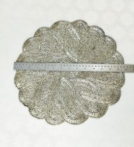 Elegant <b>Beaded</b> Embroidered <b>Placemats</b> Handmade Premium Table Mats for Dining Table Wedding Reception Party and Home Interior - Product Image 3