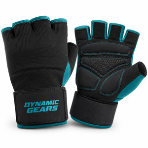 Guantes Deportivos DYNAMIC GEARS de Neopreno Ligeros y Transpirables para Levantamiento de Pesas, Ciclismo y Gimnasio, con Medio Dedo y Muñequera Ajustable - Product Image 3
